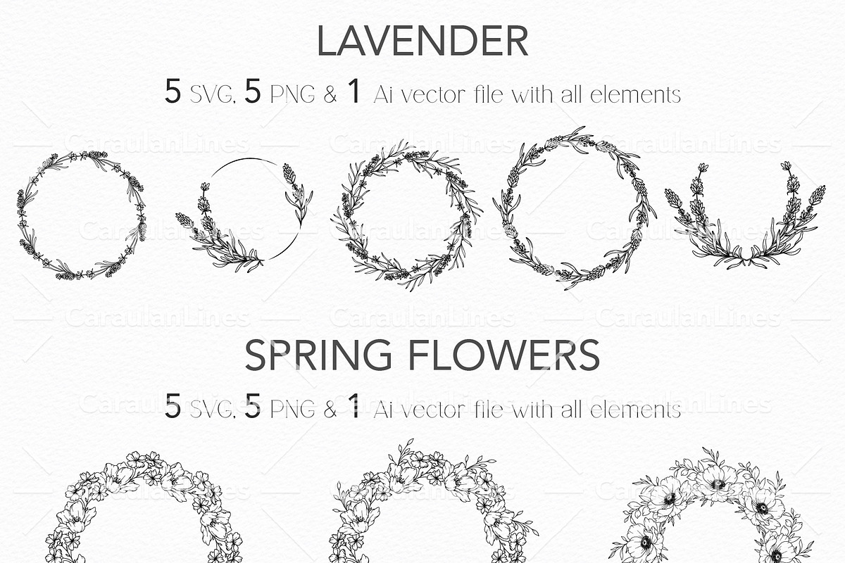 Floral Wreath SVG Bundle, an Object Graphic by CaraulanStore (Photo 7 of 8)