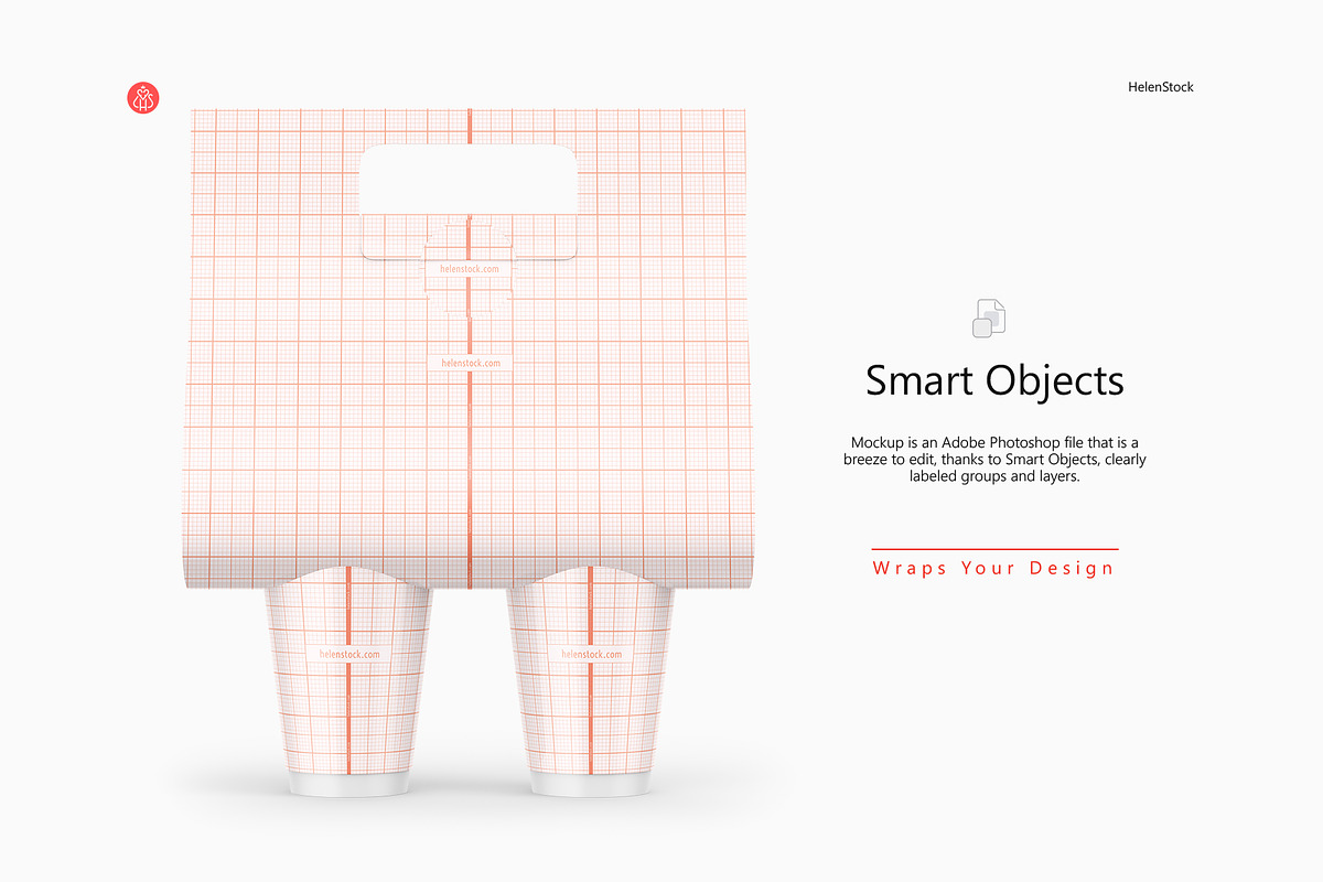 Coffee Cups and Holder Mockups Front, a Cups & Container Mockup by HelenStock (Photo 4 of 9)