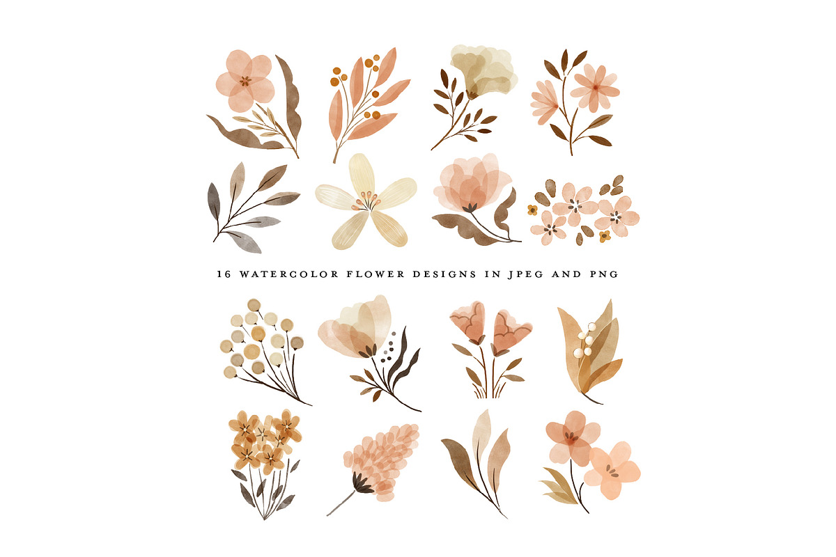 watercolor vintage flower clipart, an Illustration by beatriceviyiwi (Photo 2 of 2)