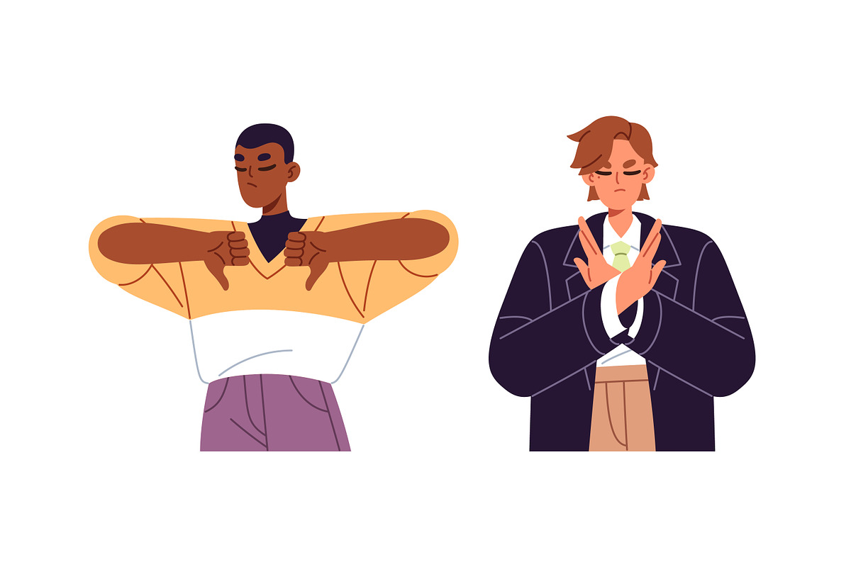 People communicate with gestures set, a Person Illustration by PaperTrident (Photo 5 of 11)