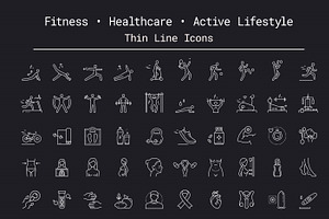 Health, Sport & Fitness Linear Icons