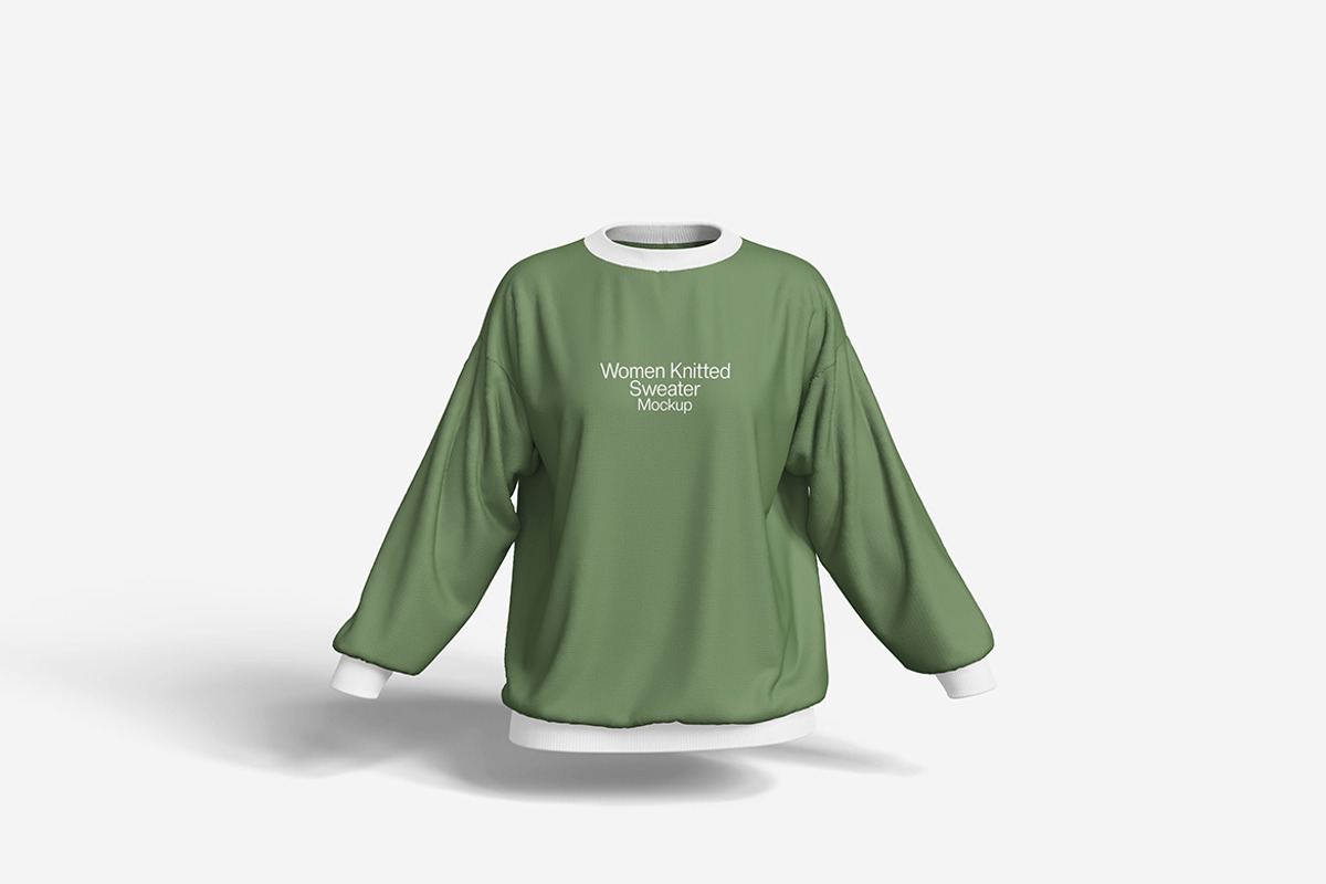 Women Knitted Sweater, a Shirt Mockup by MrLetters (Photo 2 of 5)