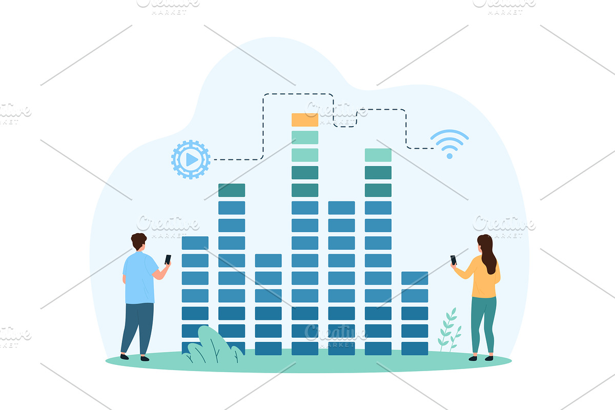 Sound wave equalizer music radio, a Technology Illustration by Flashvector