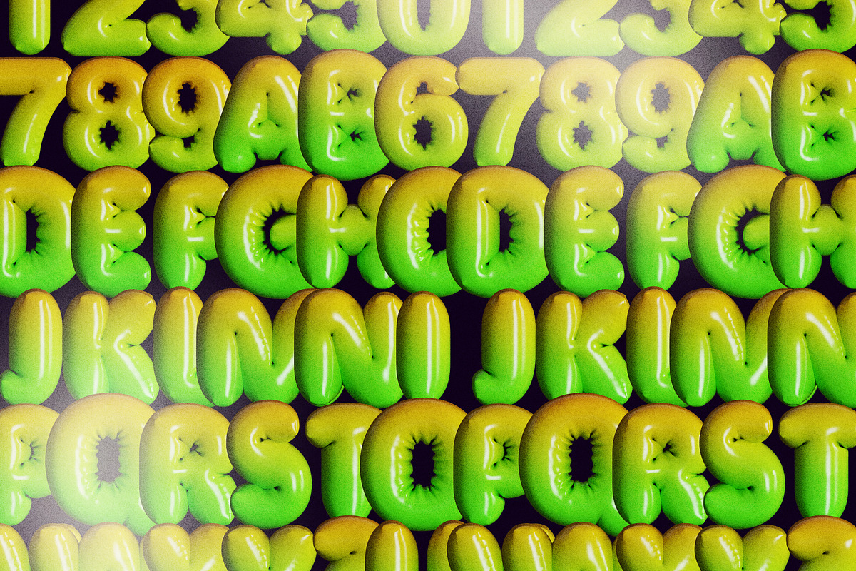 3D Gradient Balloon Alphabet PNG, a Graphic by Pengedar Seni (Photo 6 of 6)