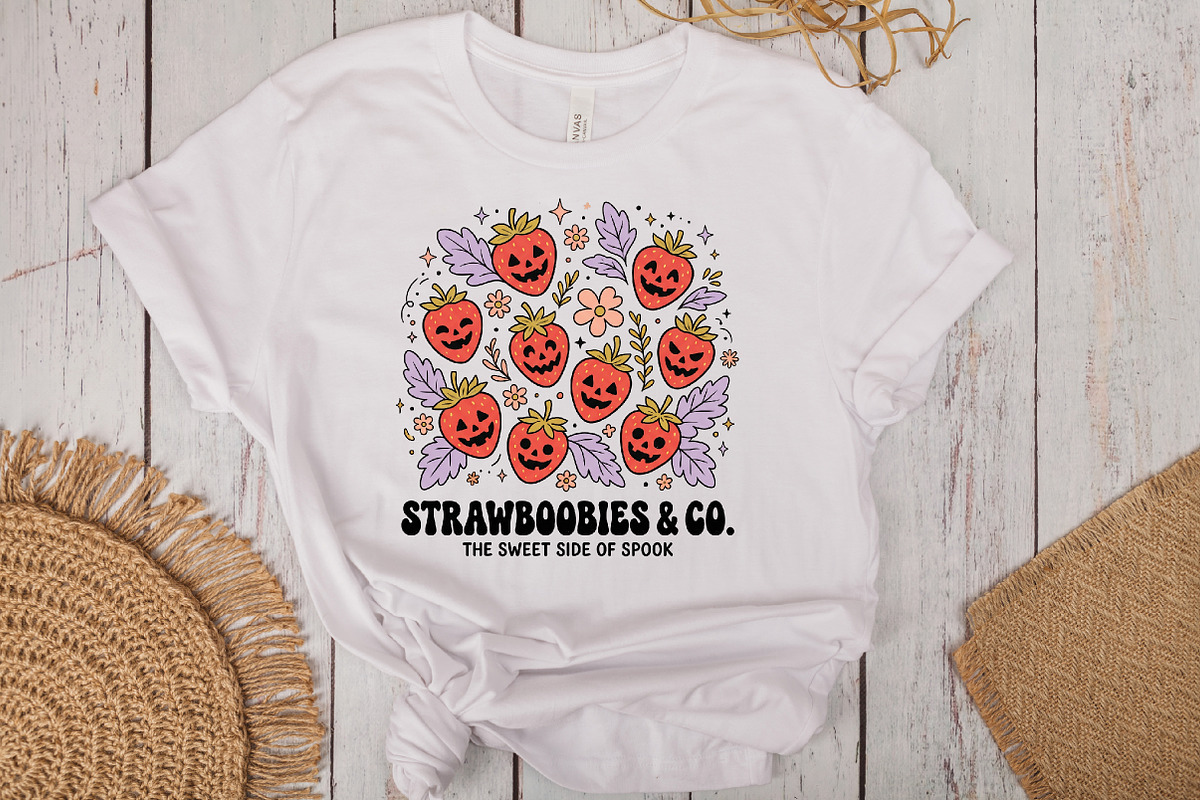 Boho Halloween Strawboories PNG, a Work Illustration by CraftArtStudio (Photo 3 of 4)