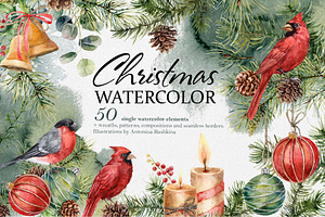 Christmas watercolor clipart