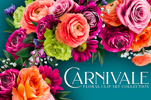 Carnivale Floral Clip Art Collection