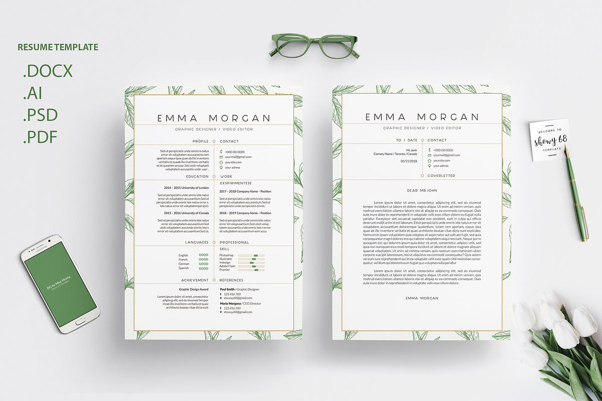 Leafs Resume / CV Template M, a Resume Template by Showy68 Template (Photo 4 of 4)