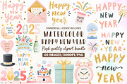 Happy New Year Clipart, an Illustration by Sublimation Artist (Thumbnail 1 of 6)