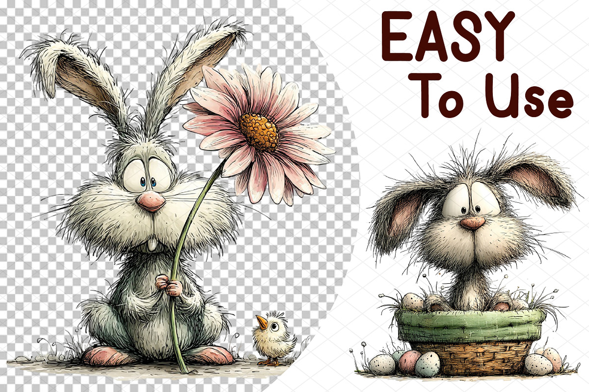 Whimsical Easter Bunny and Chick Cli, an Illustration by cherrydesign (Photo 4 of 4)