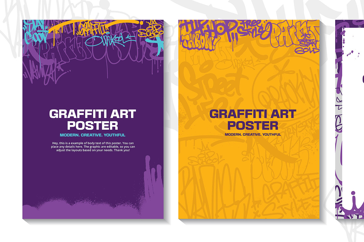 Bundle 16 Graffiti Poster Templates, a Poster Template by MEAS7 Artwork (Photo 4 of 7)