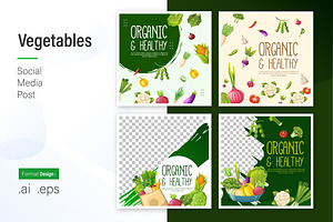 Vegetables Social Media Post Design