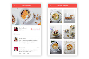 Aahar - Food & Recipe UI Kit PSD