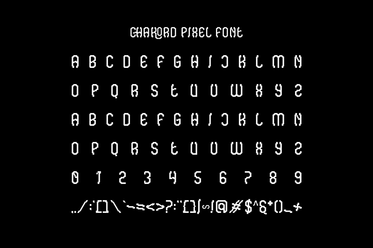 Chakord Pixel Font, a Sans Serif Font by Iqsiart Studio (Photo 7 of 8)