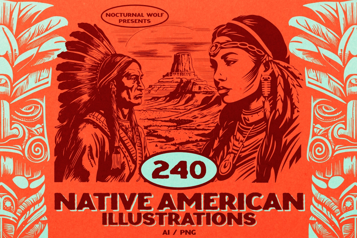 Native American Indian illustrations, an Illustration by Nocturnal Wolf (Photo 1 of 14)