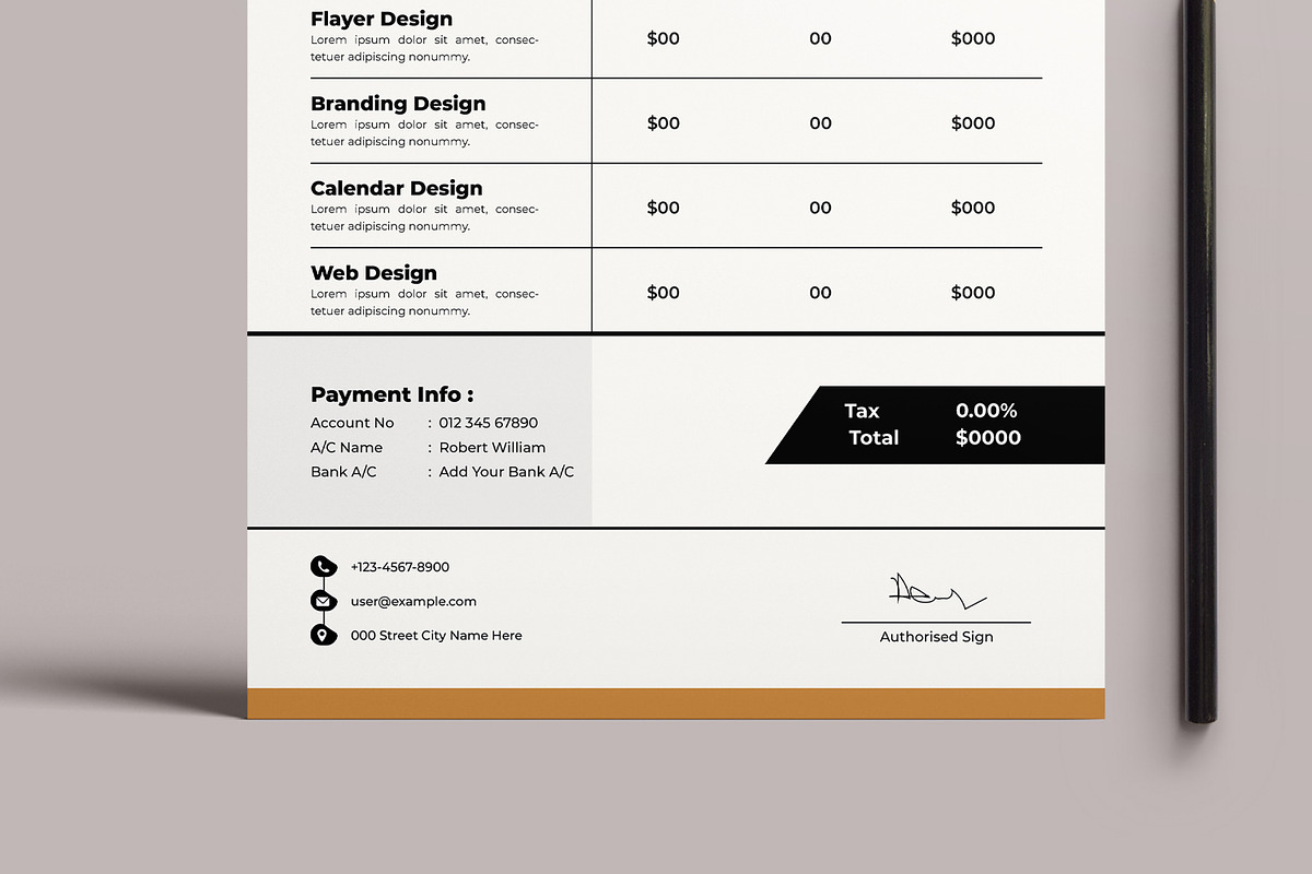 Invoice Template, a Stationery Template by MightyDesign (Photo 3 of 8)