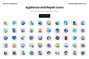 Appliance and Repair Icons, a Solid Icon by Wencory
