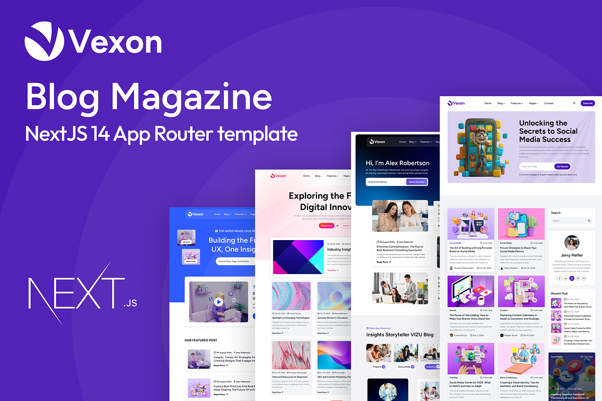 Vexon - Blog NextJS Template, a React Template by AliThemes (Photo 1 of 2)