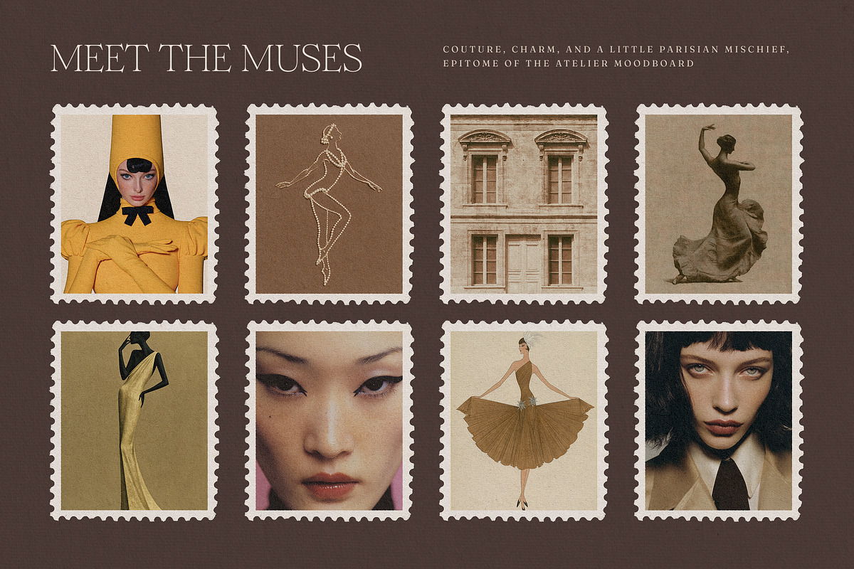 The Muses Vintage Snail Mail Stamps, an Object Graphic by Make Stories Studio (Photo 5 of 10)
