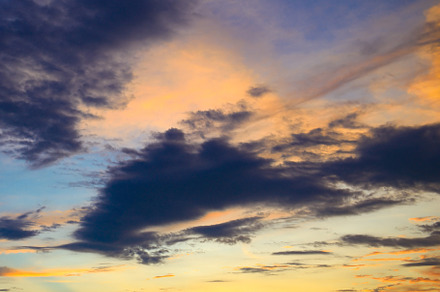 Epic sky landscape with vibrant sunset and fantastic clouds