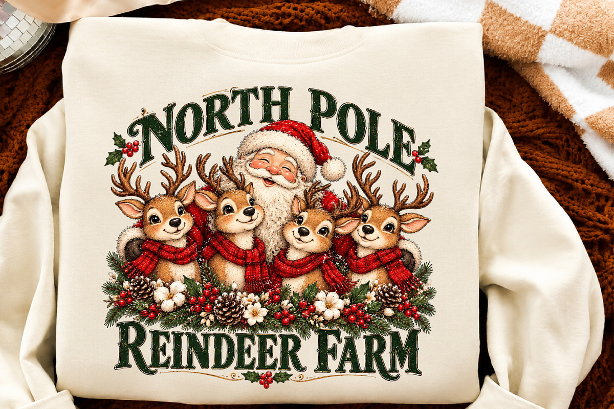 North Pole Santa & Reindeers, a Seasonal Illustration by Craft Nest (Photo 6 of 6)