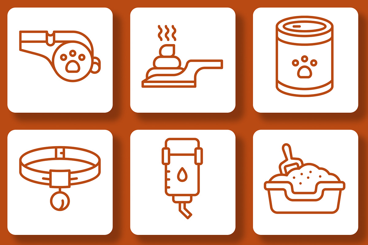 Pet Care Icon Pack, an Outline Icon by Tekuni (Photo 7 of 10)
