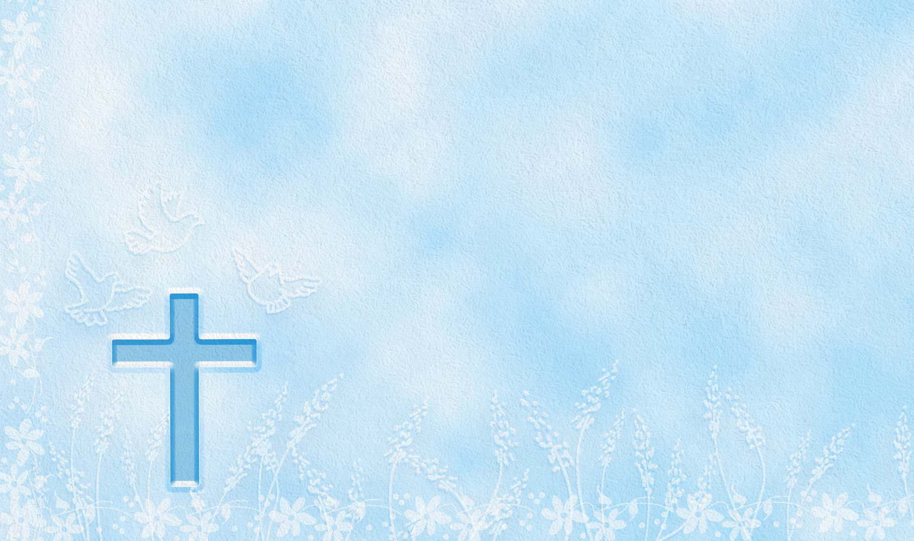 Textured blue religious background with cross and doves | Texture ...