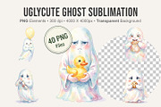 UglyCute Ghost Sublimation PNG, an Illustration by Artnoy (Thumbnail 1 of 8)