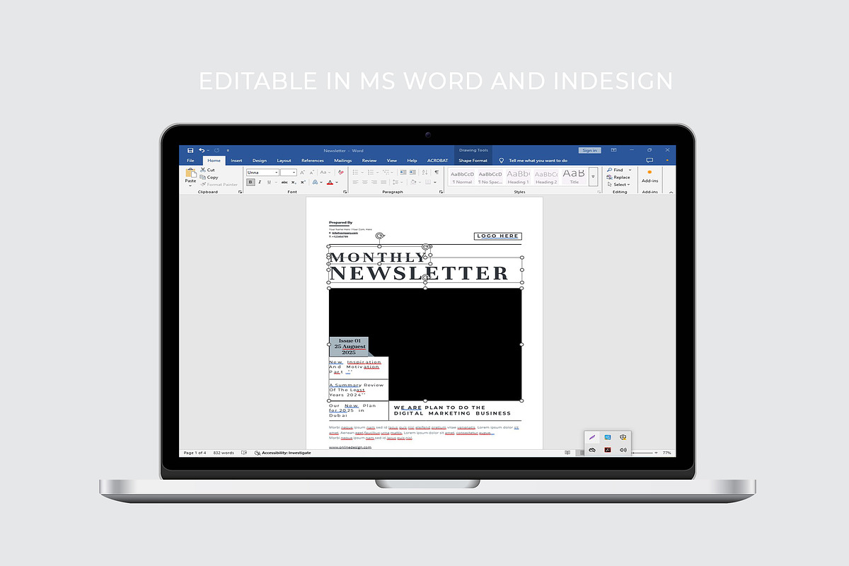 Newsletter | MS Word & Indesign, a Brochure Template by obayes (Photo 6 of 6)