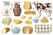 Farm fresh dairy products collection, a Food Illustration by handsketched (Thumbnail 4 of 14)