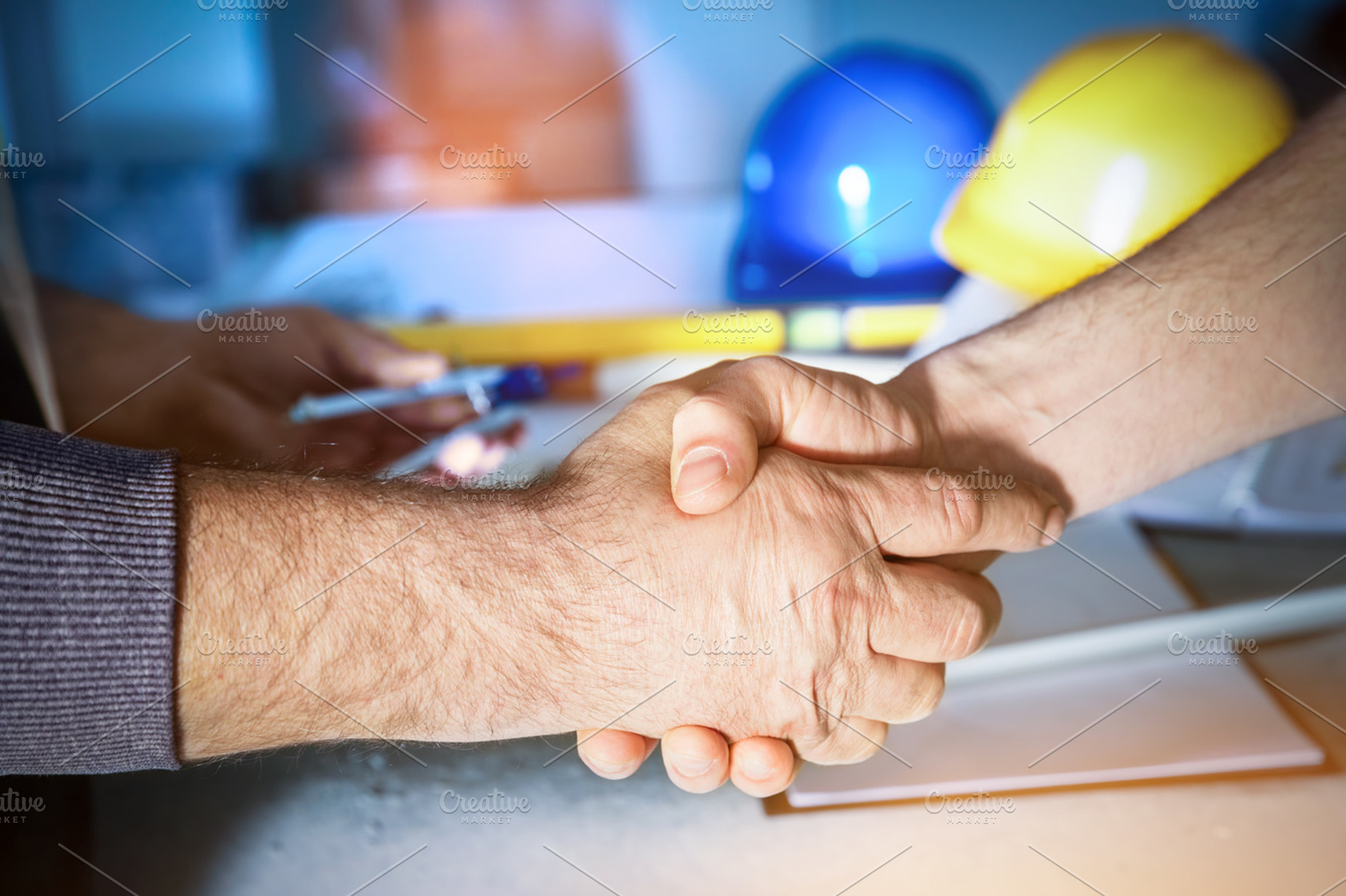 Construction engineers handshake stock photo containing handshake and, a Business Photo by Photocreo Michal Bednarek
