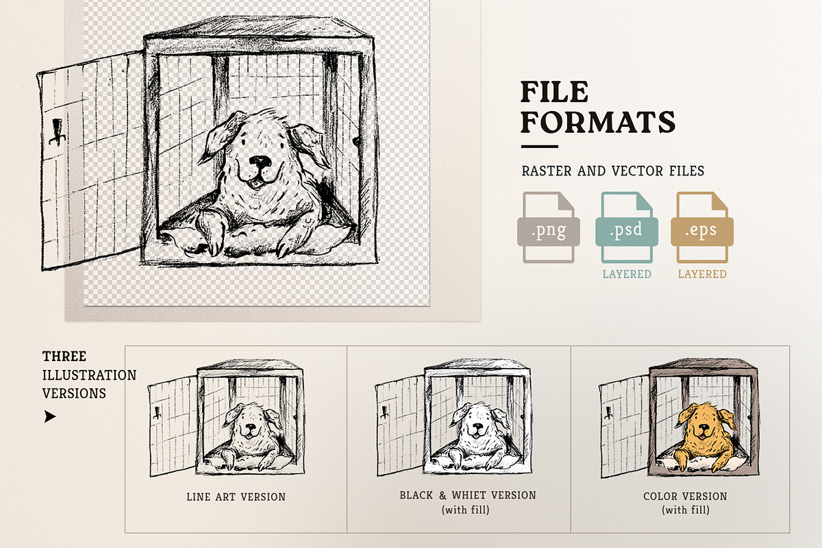 Dogs in Boxes Graphic Set, an Animal Illustration by Yeticrab (Photo 5 of 13)