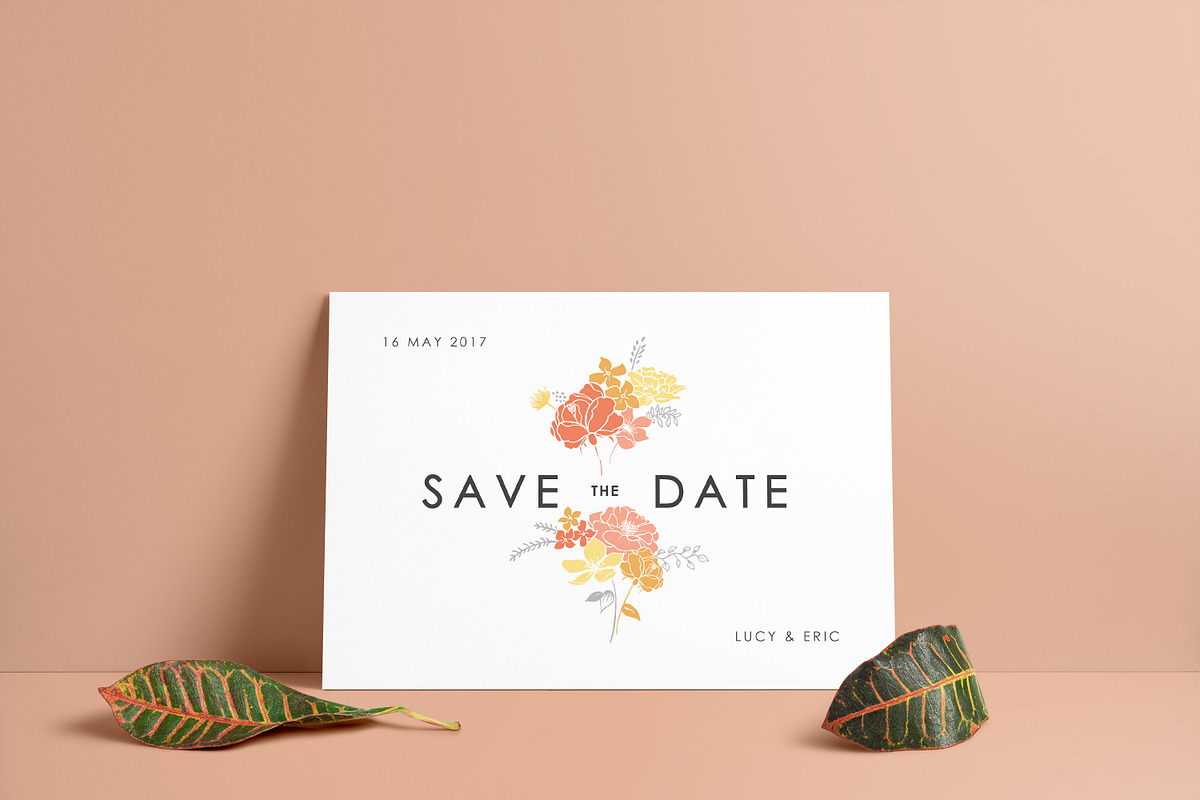 Floral Invitation - Save the Date, an Invitation Template by Interior Mockup Co (Photo 3 of 4)