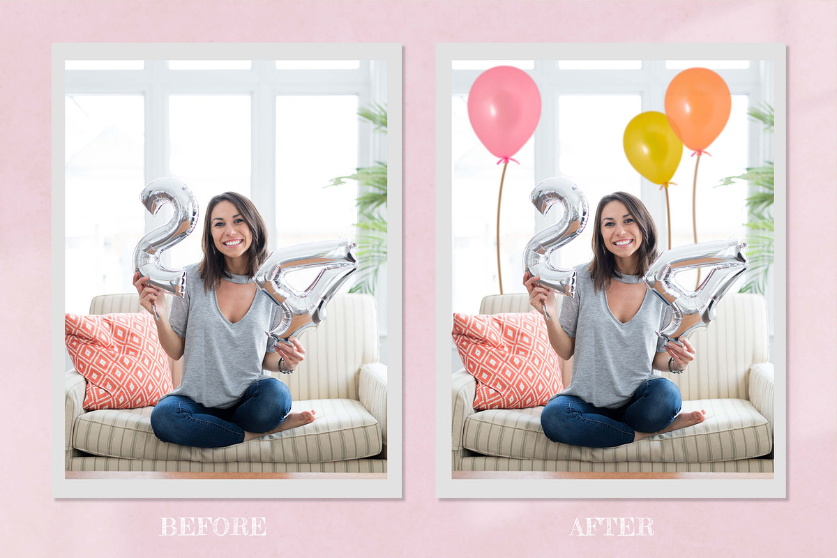Birthday Balloon Photoshop Overlays, a Background Graphic by 3Motional (Photo 6 of 11)