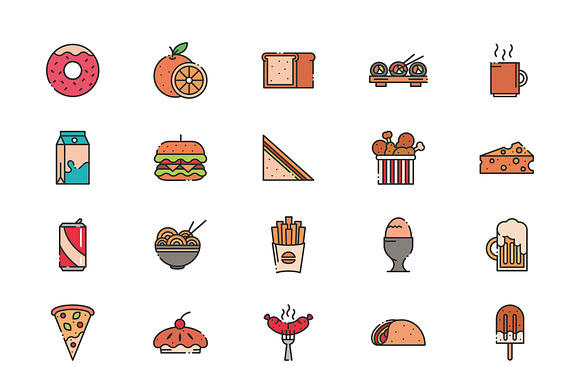 Doodle Food Icon Set preview 2