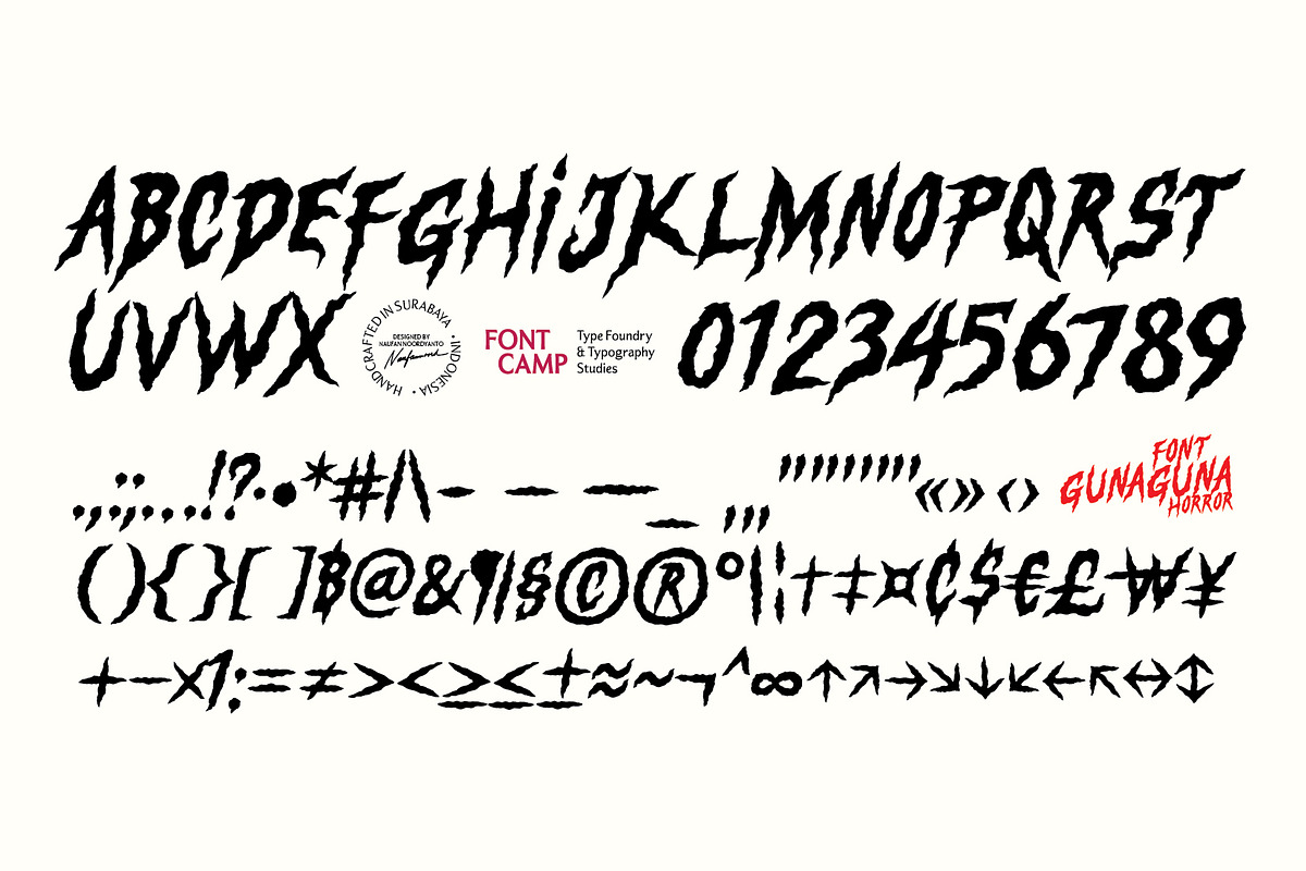 Gunaguna Horror Font, a Handwritten Font by Fontcamp Type Foundry (Photo 2 of 10)