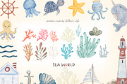 Sea world ,Baby pictures,PNG clipart, a Decorative Illustration by Hello My Print (Thumbnail 3 of 9)