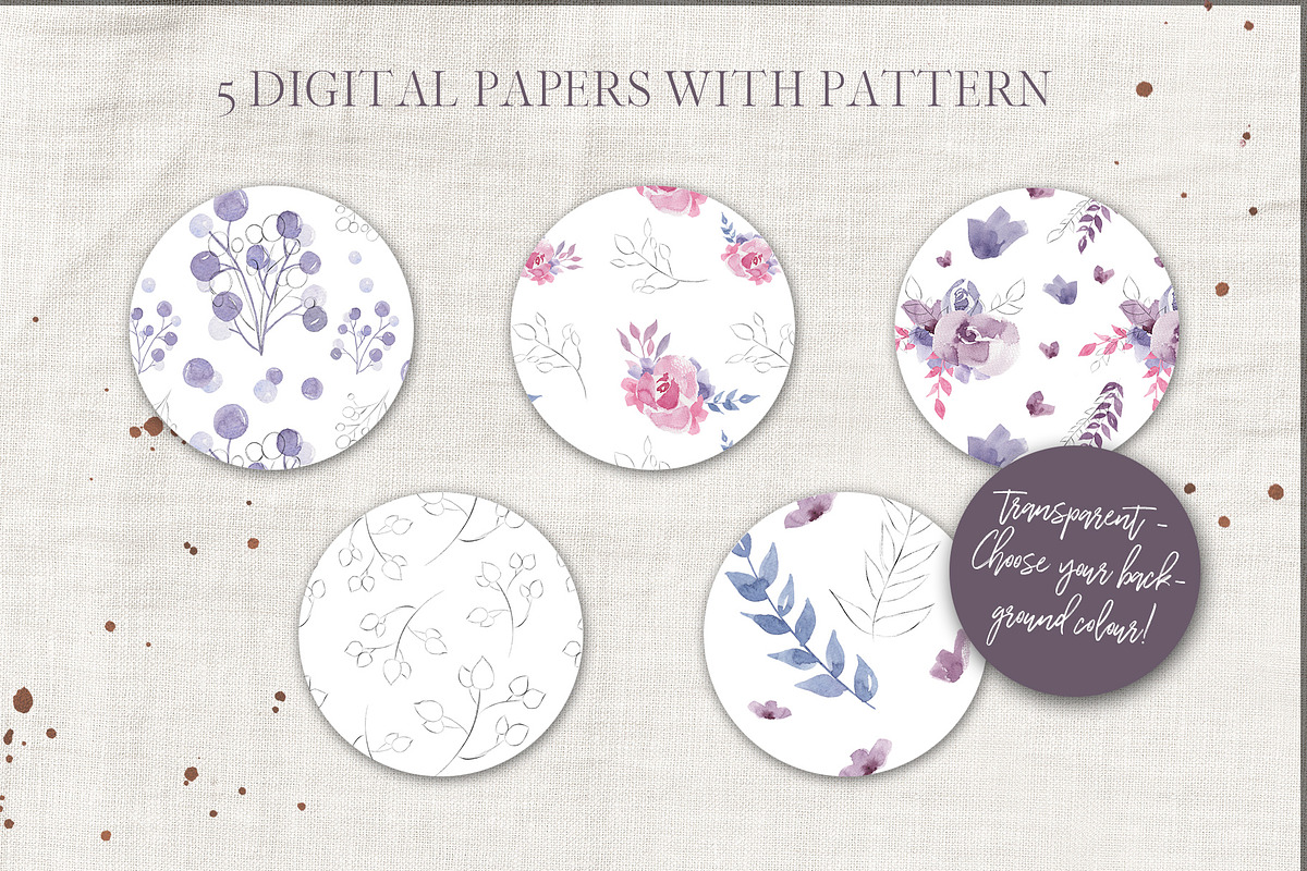 Floral Watercolor Graphics Set, a Texture Illustration by Honey & Jazz Co. (Photo 14 of 14)