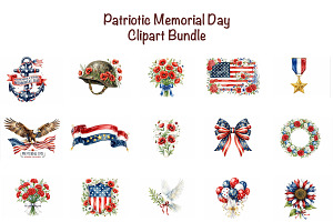 Memorial Day Patriotic Clipart PNG, an Object Illustration by VetalStock