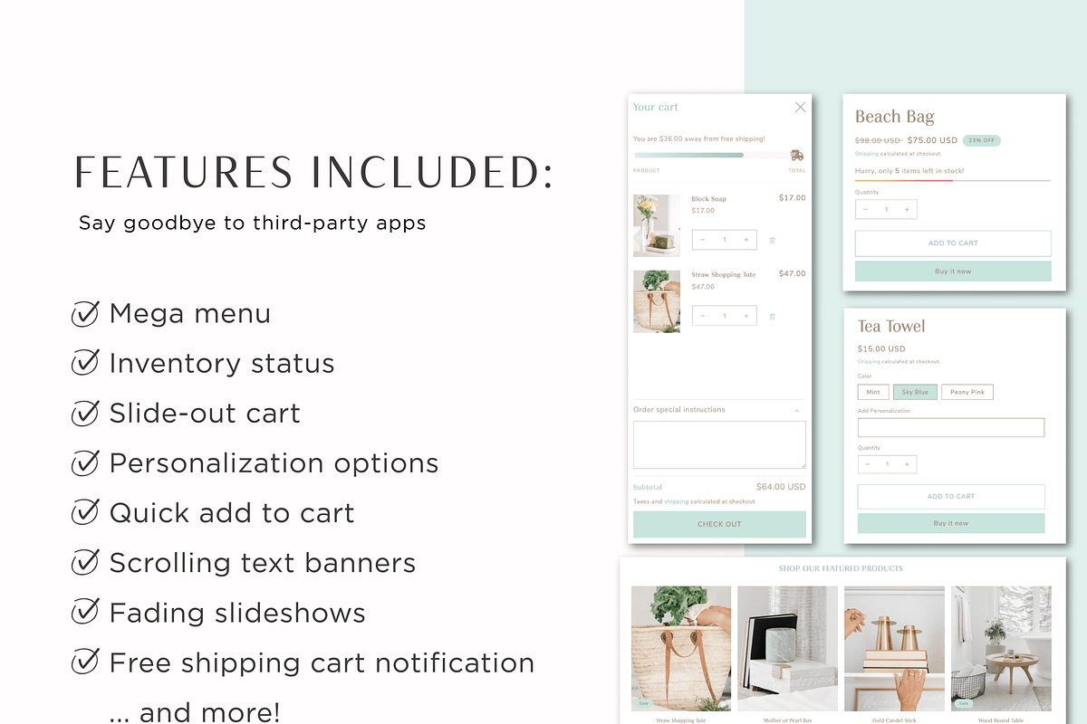 Pastel Shopify Theme Template, a Shopify Template by Macarons and Mimosas (Photo 3 of 10)