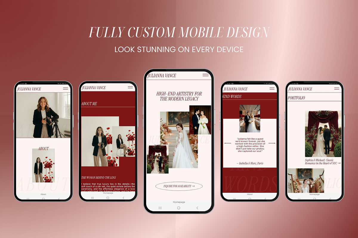 Wedding Photographer Showit Website, a Websites & App Template by OliaMuseDesign (Photo 6 of 9)