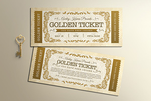 Vintage Golden Ticket, a Card Template by Aarley Kaiven