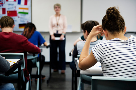 Students in school, a Photo by rawpixel