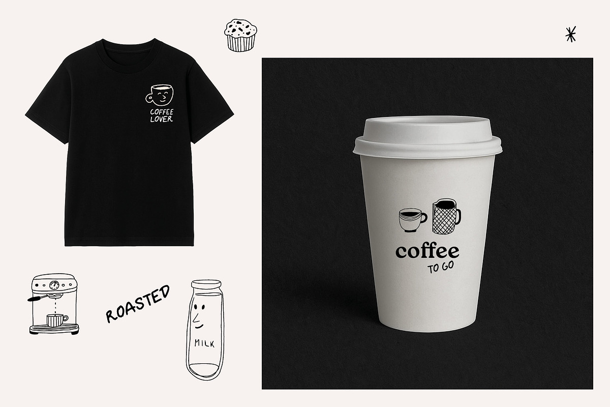 Coffee Hand-Drawn illustrations, a Food Illustration by dicreate (Photo 9 of 12)