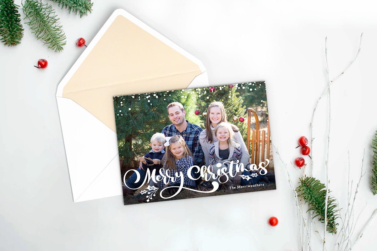 Christmas Card Photoshop Template, a Card Template by Nifty Template Studio (Photo 8 of 12)