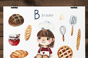 Cute Alphabet Professions. Part 1, an Object Graphic by Kate_Rina (Thumbnail 3 of 21)