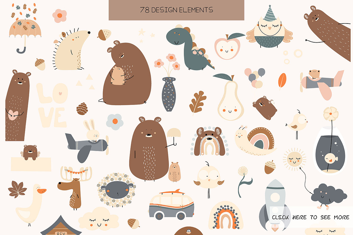 Cute baby posters and greeting cards, an Animal Illustration by Julia Martyshkina (Photo 6 of 9)