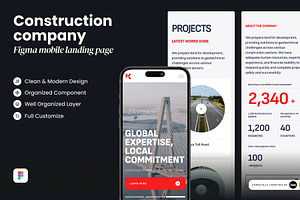 Modern Landing Page for Construction, a Websites & App Template by SLAB! Design