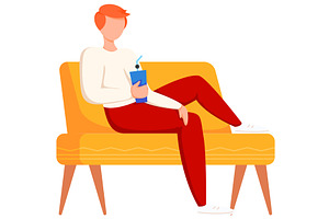 Man with drink glass vector icon on, a Person Illustration by vectorpointstudio