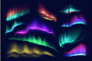 Northern lights aurora borealis  Illustrations ~ Creative Market